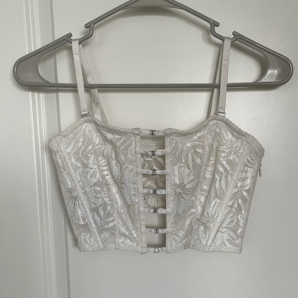 Glittery White Crop Top